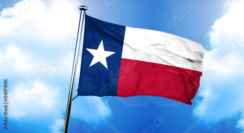 texas flag, 3D rendering, on a cloud background