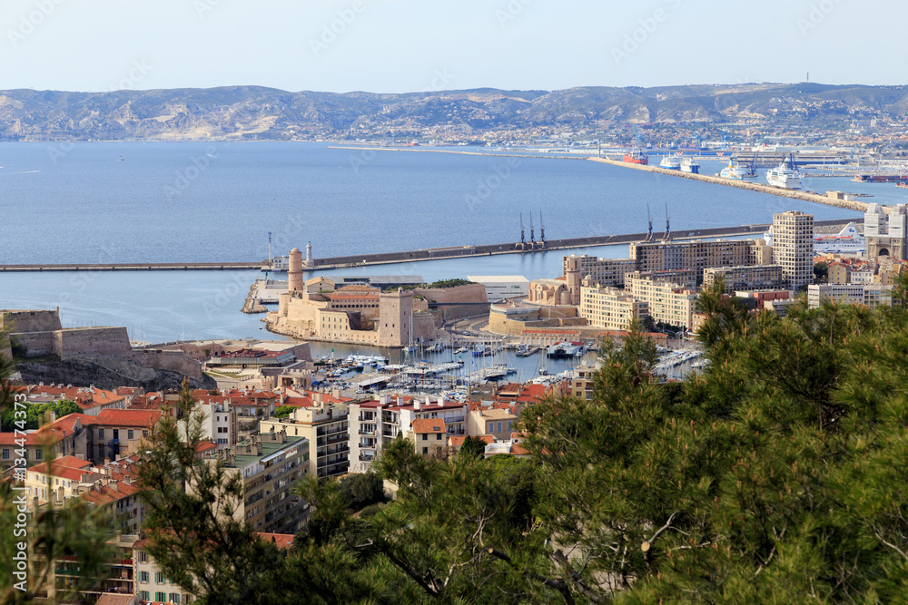 View of Marseille, port.