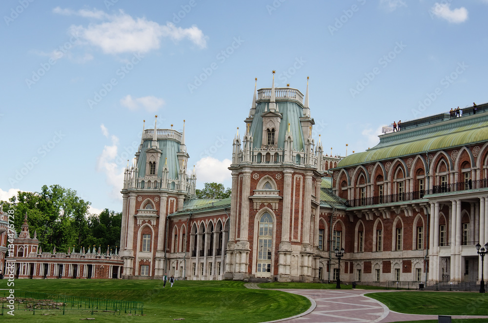 Palace of queen Ekaterina Second Great in Tsaritsino, Moscow, Russia