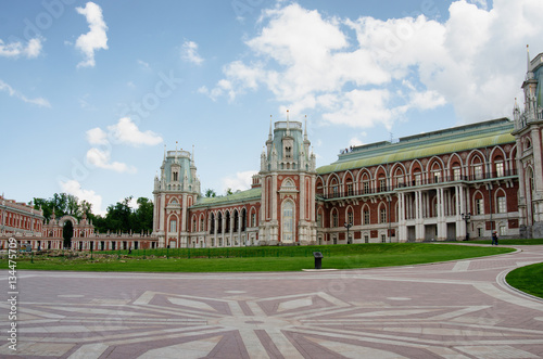 Palace of queen Ekaterina Second Great in Tsaritsino, Moscow, Russia photo