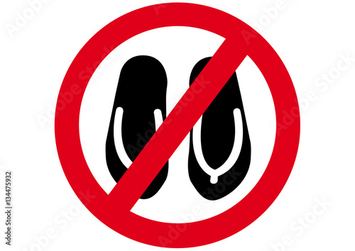Schild Flip-Flops verboten