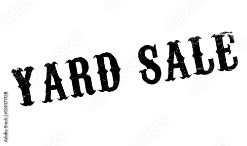 Yard Sale rubber stamp. Grunge design with dust scratches. Effects can be easily removed for a clean, crisp look. Color is easily changed.