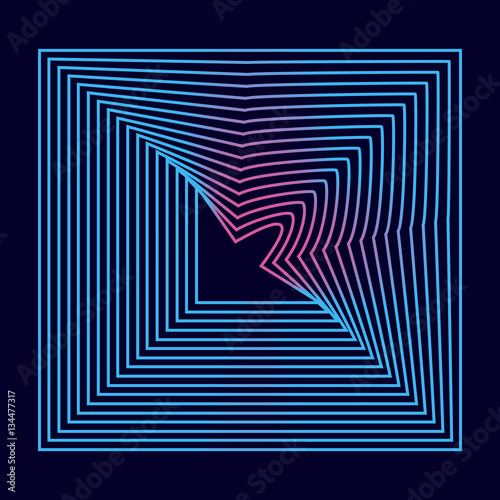 Vector line square with gradient 