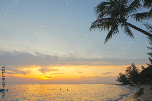 Fototapeta Naklejka Na Ścianę i Meble -  beautifu asian sunset on Phu Quock island