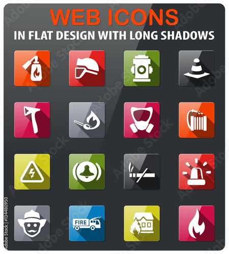fire brigade icon set