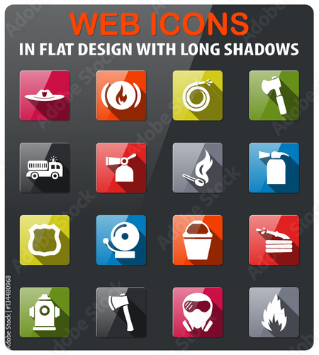 fire brigade icon set