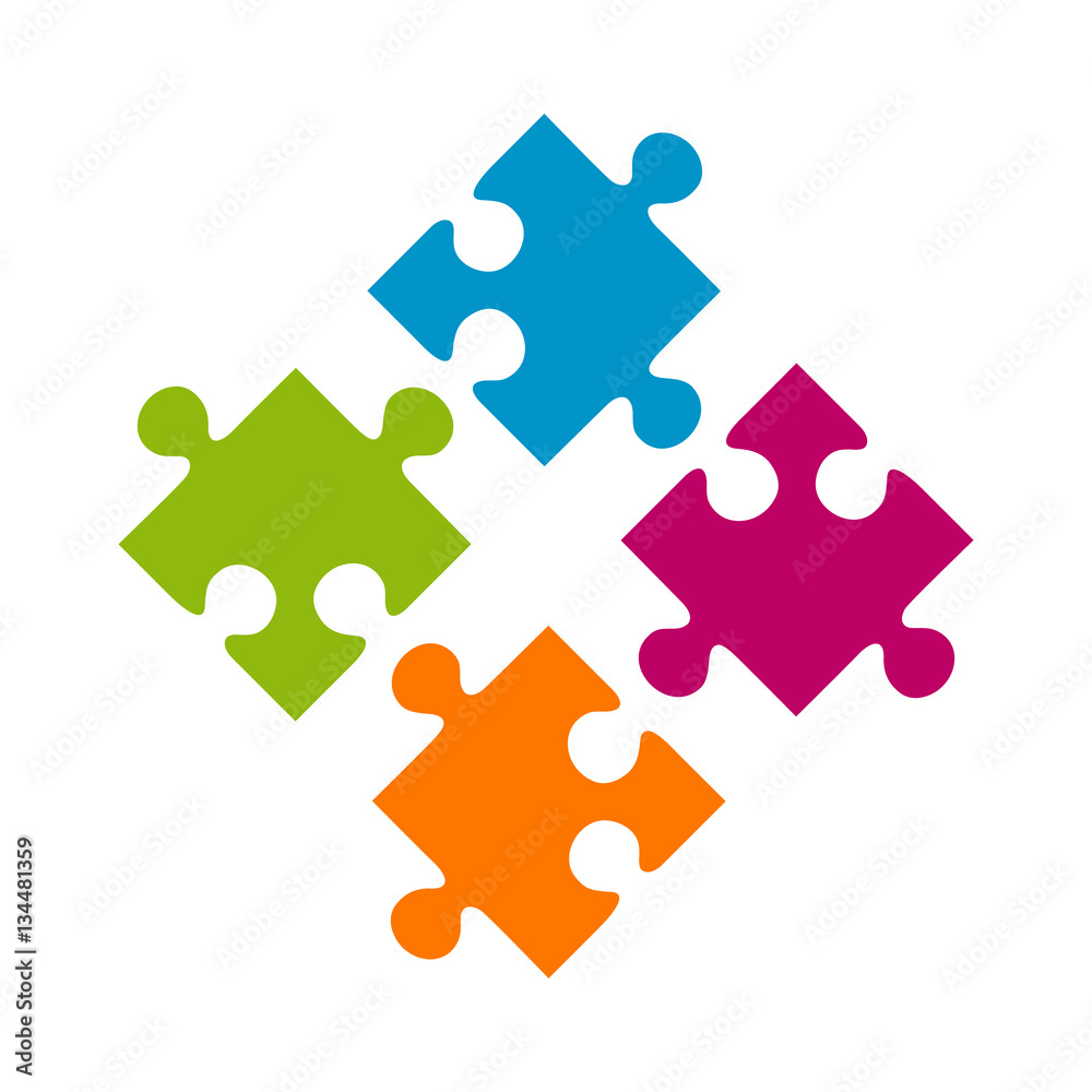 Fototapeta premium puzzle flat icon