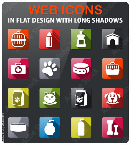 goods for pets icon set