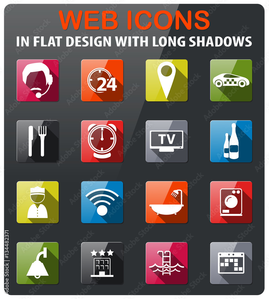 hotel room services icon set hotel room services icon set