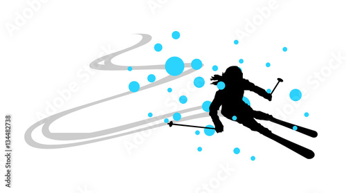 Skifahrer Silhouette