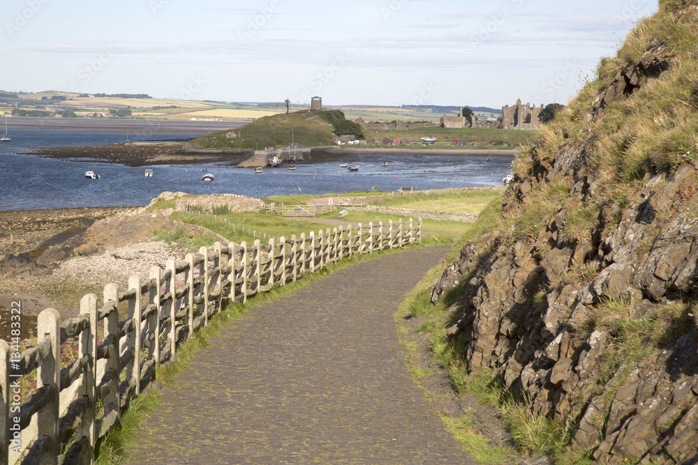 Footpath on Holy; Island; Northumberland; England