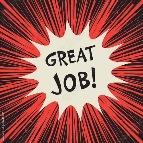 Comic explosion business concept with text Great Job