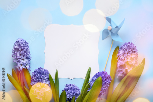 Spring flower with greeting card