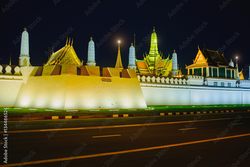 Naklejka premium streets near side the Grand Palace or Emerald Buddha Temple.