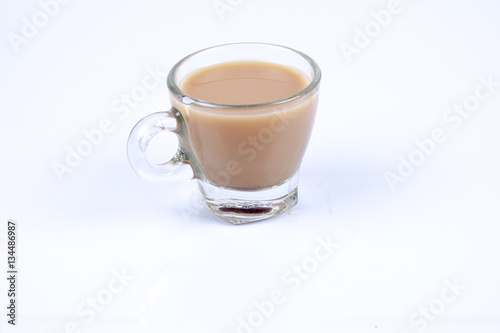 Milk tea isolated on white.