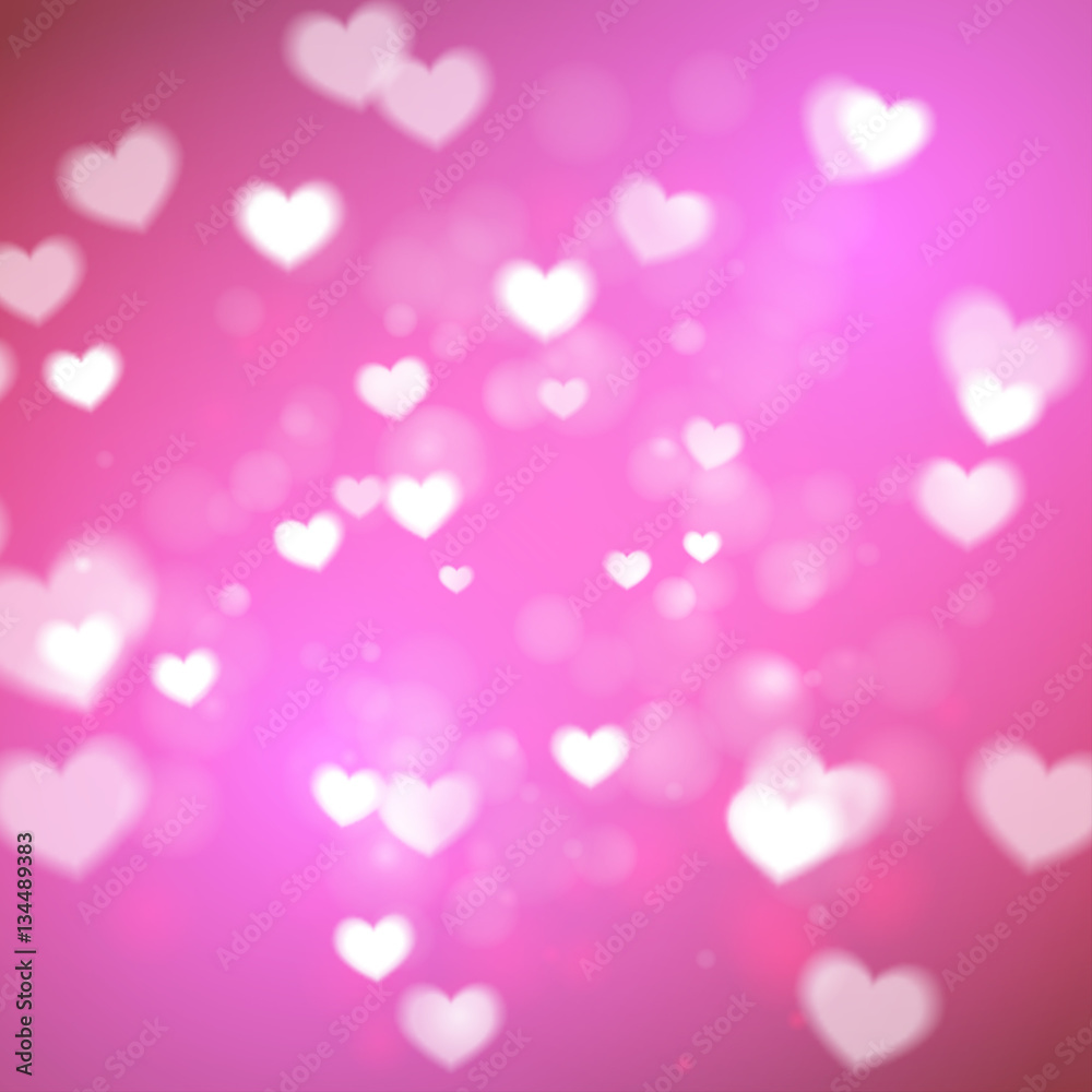 Abstract Hearts for Valentines Day on pink background