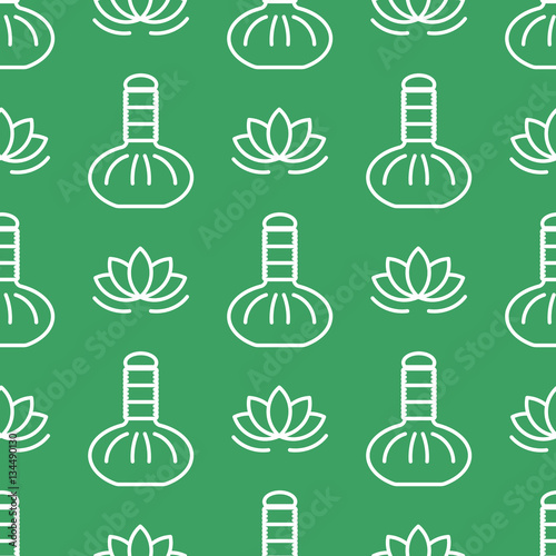 alternative medicine vector pattern with symbols of ayurvedic medicine and medicine herbs treatment. Patterns for packaging and wrapping paper products holistic, healthy lifestyle