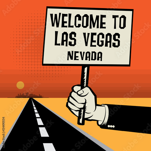 Photography Poster in hand, text Welcome to Las Vegas, Nevada