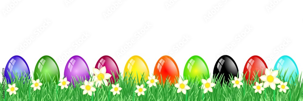 Ostereier Frühling Banner Isoliert Ostereier Frühling Banner Isoliert