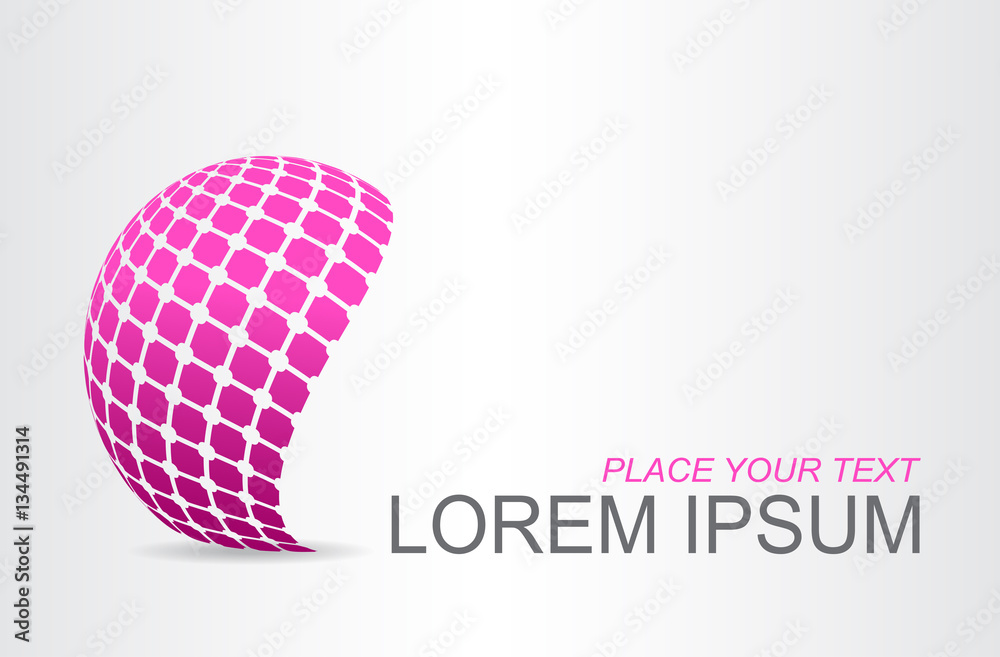 Logo stylized spherical surface with abstract shapes Logo stylized spherical surface with abstract shapes