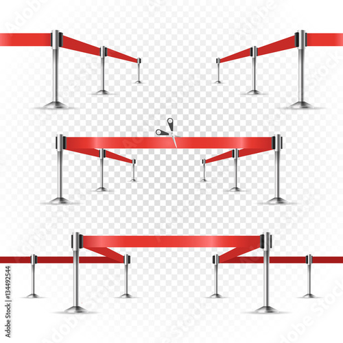 Photorealistic bright stage with projectors and ribbon. Presenta