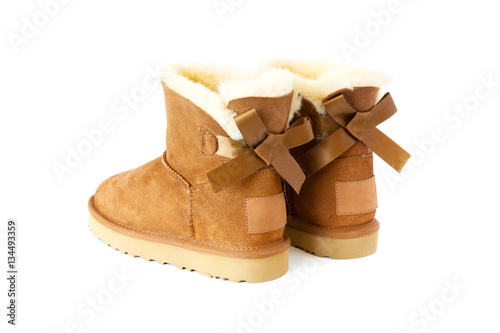 pair of uggs with fur photo