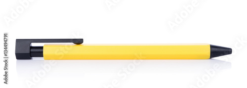 Yellow pen on white background