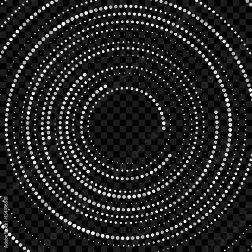 Abstract circular halftone dots form. Logo design. Vector illustration background. Swirl geometric design.
