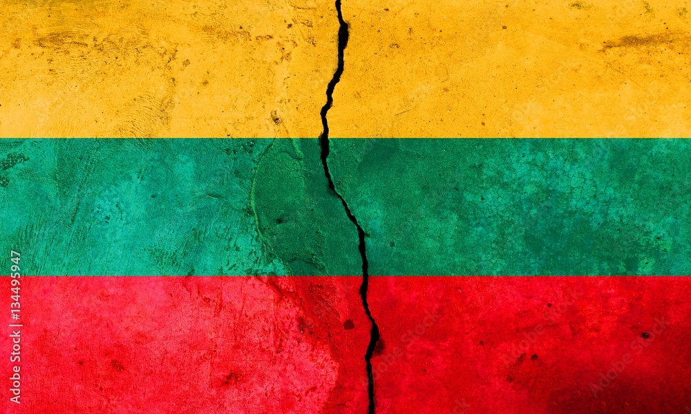 A crack in the monolith. Flag of Lithuania