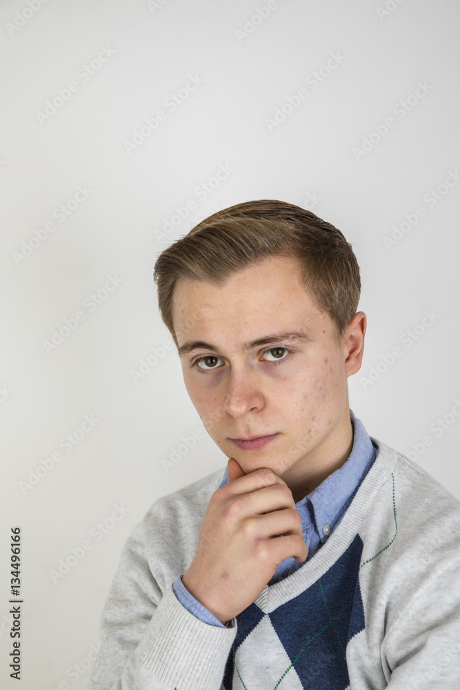 handsome teenage boy isolated on white handsome teenage boy isolated on white