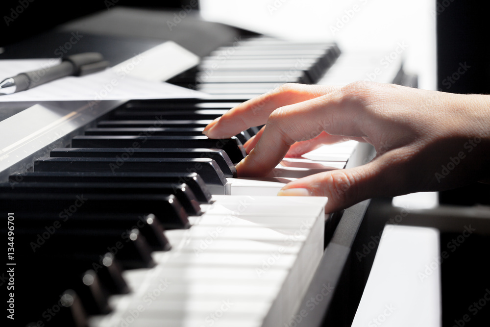 Playing Piano. close up Playing Piano. close up