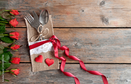 Valentines day meal setting