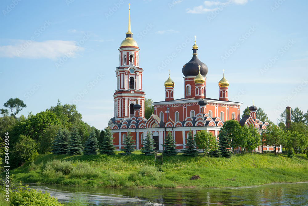 Resurrection Cathedral in the city of Staraya Russa in the June sunny day. Novgorod region, Russia
