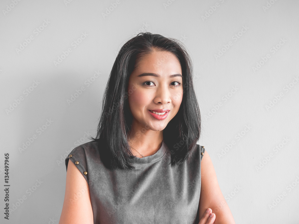 Obraz premium Headshot of happy woman.