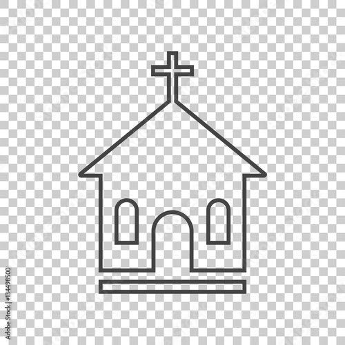 Line church sanctuary vector illustration icon. Simple flat pictogram for business, marketing, mobile app, internet on isolated background