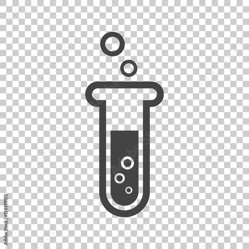 Chemical test tube pictogram icon. Chemical lab equipment isolated on isolated background. Experiment flasks for science experiment. Trendy modern vector symbol. Simple flat illustration