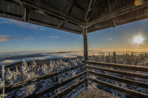 Panorama Tatry z wież widokowej na Radziejowej