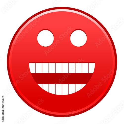 Red smiling face cheerful smiley happy emoticon
