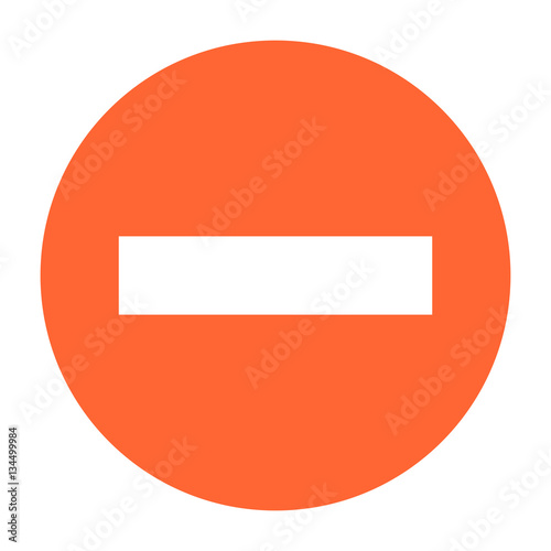 Flat minus icon circle subtraction sign round removing button