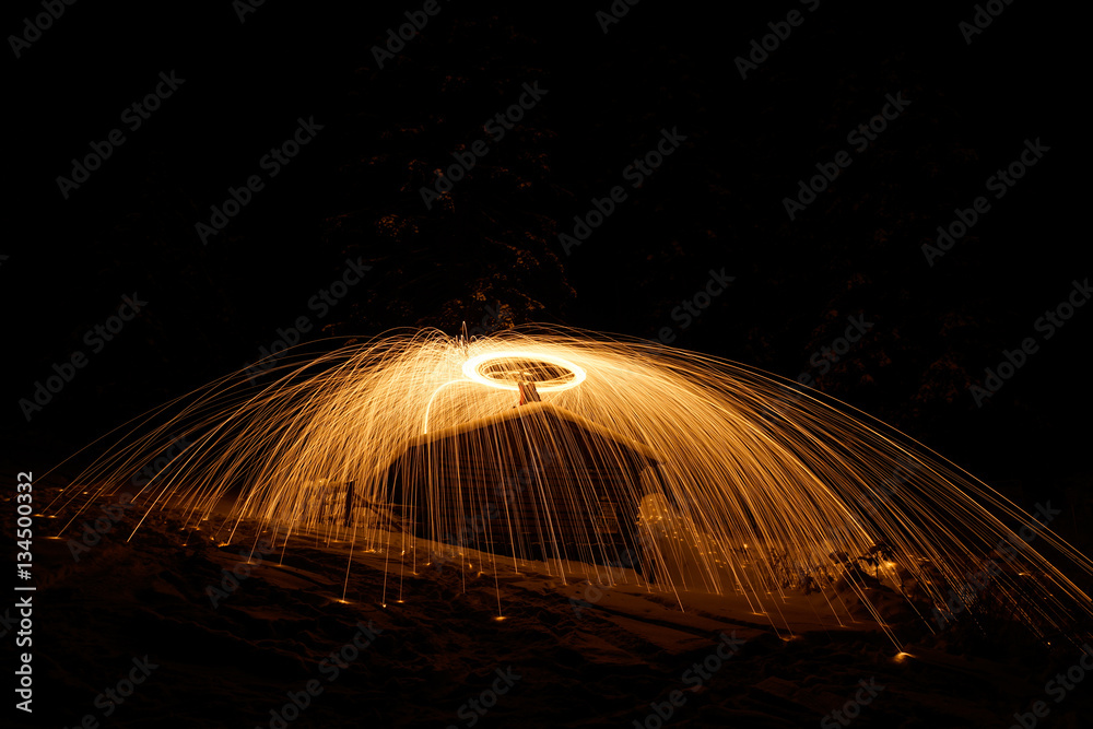Lightpainting mit Stahlwolle