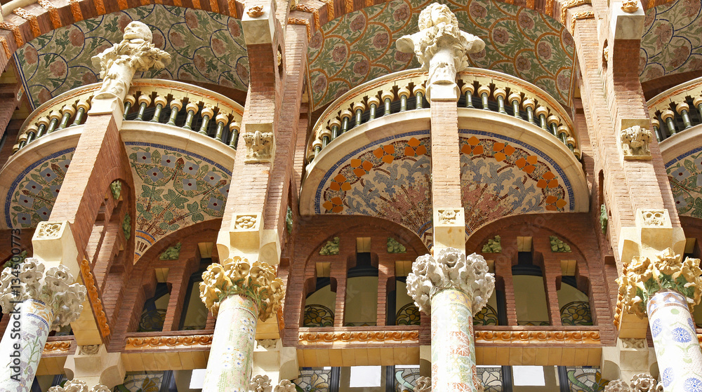 Detalles arquitectónicos del Palau de la Música de Barcelona