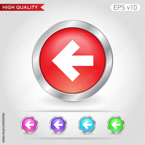 Free Download Colored icon or button of left arrow symbol with background - GFXLoad