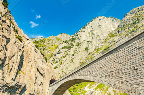 view of a arc bridge neer andermatt (teufelsbruecke) photo