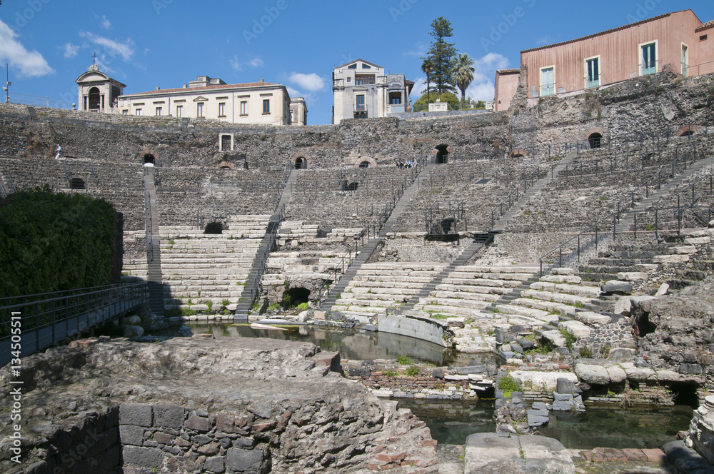 Teatro Greco Romano, Catania, Sizilien, Italien