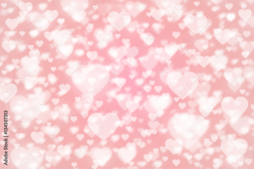 Valentines day background in red color with hearts.