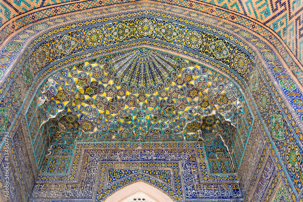 View of Sher-Dor Madrasah in Samarkand, Uzbekistan