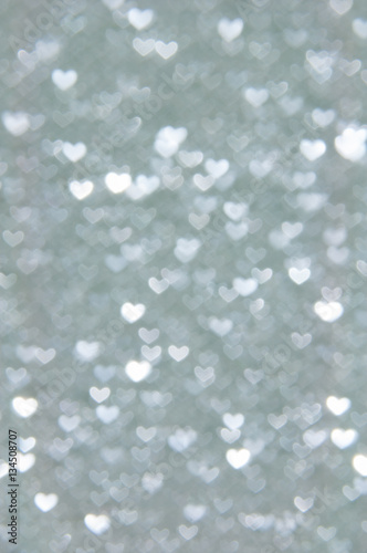 defocused abstract silver hearts light background