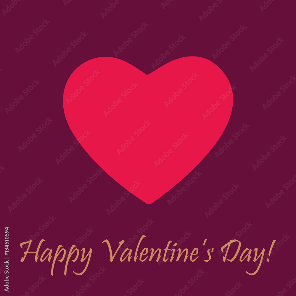 Valentine's day greeting card with heart