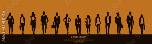 Businesspeople Group Team Teamwork Business Plan Concept Startup Development Banner Vector Illustration