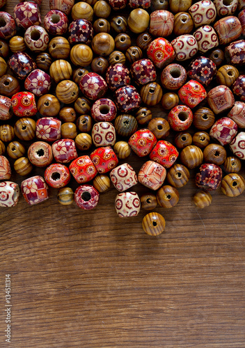 colorful wooden beads photo